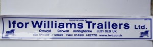 Ifor Williams Trailers  Address Sticker/decal self-adhesive  320 x 90mm